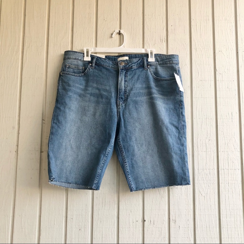 H&M Plus Size Cutoff Denim Bermuda Shorts